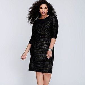 Lane Bryant Metallic Fitted Sheath Dress Crinkled